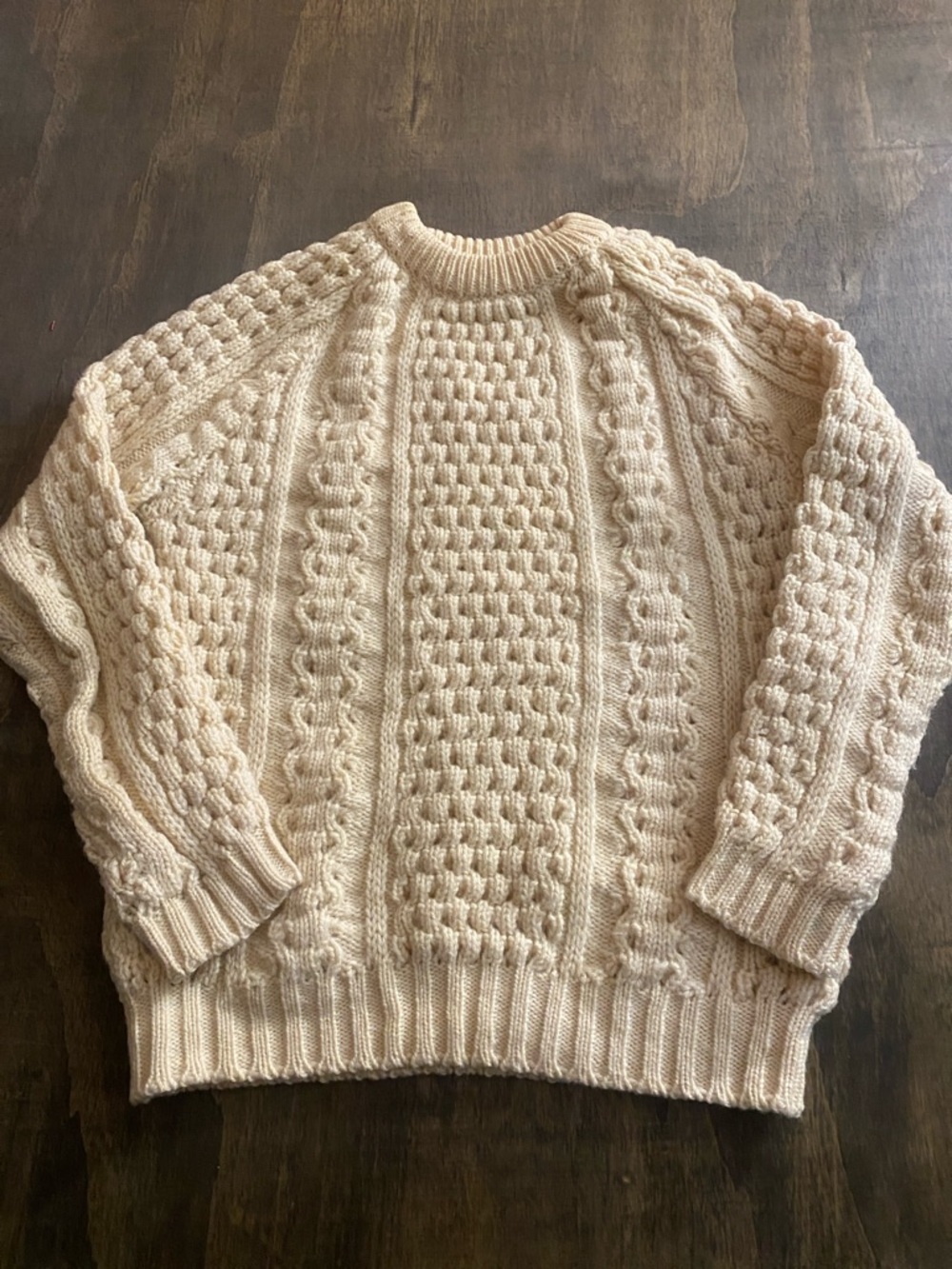 Vintage Malinmor Cream Cable Knit Sweater